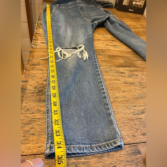 OLD NAVY - Distressed Denim Overalls with Side Zip - Size 8 Petite - Picture 12 of 12